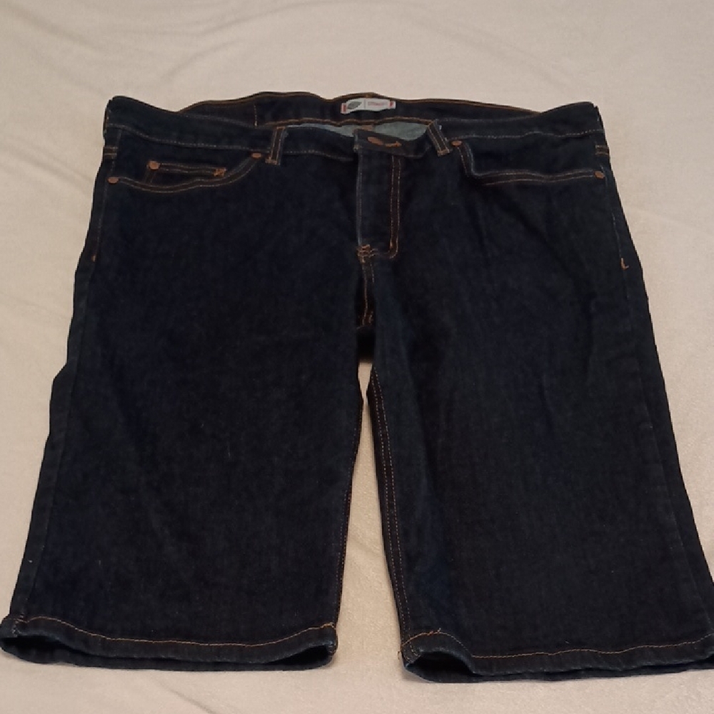 Dickies Straight Women's Jeans Shorts Size 12 Dark Blue Wash